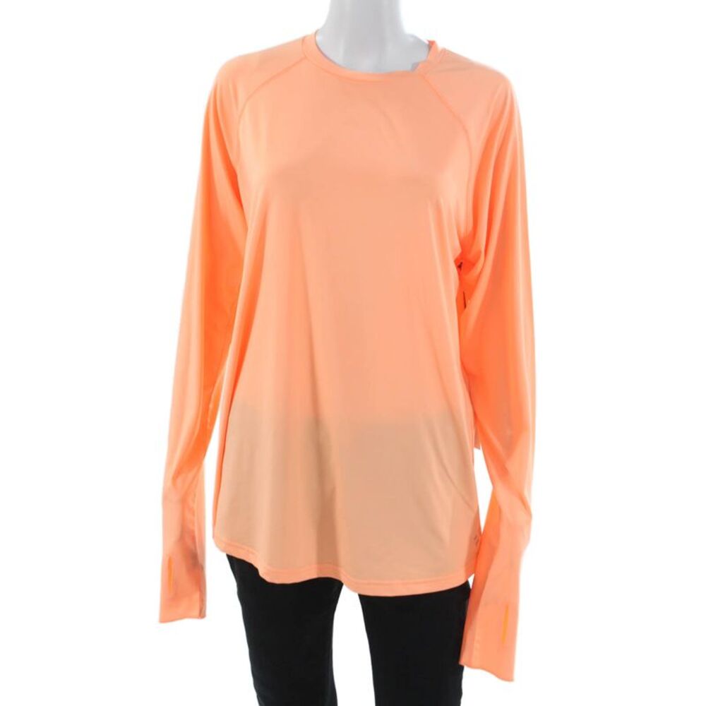 JoFit Women Basic T-Shirt Orange Long Sleeve Crew Neck Polyester Size 2XL